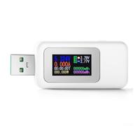 MX18L - Tester USB C 10 in 1 con schermo LCD a colori da 0 96 pollici, supporta protocolli di ricarica rapida, monitora lo stato di ricarica dei dispositivi alimentati tramite USB (bianco)