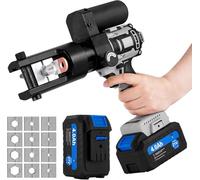 MXBAOHENG 10-300 MM² Pinza crimpatrice idraulica ricaricabile da 60 KN con 2 batterias 21 V 4 A Pinza per capicorda idraulica elettrica con 12 inserti di pressione per contatti in rame e alluminio
