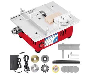 MXBAOHENG Mini sega da tavolo di precisione per artigianato e modellismo, 96 W, 7 velocità, con profondità di taglio regolabile da 1,27 cm, sega da tavolo per hobbisti, per taglio legno/plastica/PCB
