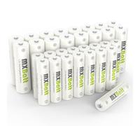 MXBatt 32 x Pile AA e Pile AAA ricaricabili Ni-MH 1.2V, Combo | AA 3200mAh 16 pezzi, AAA 1100mAh 16 pezzi, per telecomandi, orologi da parete, termometri igrometri, stazioni meteo e torce