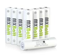 MXBatt Batterie Ricaricabili AA Nimh 1,2V 3200mAh Pile Ricaricabili AA ad Alta Capacità, 8 Pezzi per Macchinine, Telecomandi ed Elettrodomestici