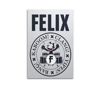 MXBFYEEB Felix - Poster decorativo da parete su tela, motivo: il batterista del gatto felice, poster decorativo moderno per camera da letto, 40 x 60 cm