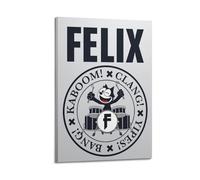 MXBFYEEB Felix - Poster decorativo da parete su tela, motivo: il batterista del gatto felice, poster decorativo moderno per camera da letto, 30 x 45 cm