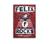 MXBFYEEB Felix - Poster decorativo da parete su tela, motivo: il gatto tamburo, poster decorativo moderno, per camera da letto, 30 x 45 cm
