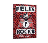 MXBFYEEB Felix - Poster decorativo da parete su tela, motivo: il gatto tamburo, stampa artistica moderna, per camera da letto, 40 x 60 cm