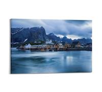 MXBFYEEB Poster su tela, motivo: Isole Lofoten, poster decorativo da parete con paesaggio e stampa artistica moderna, poster decorativo per camera da letto, 40 x 60 cm
