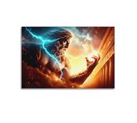 MXBFYEEB Zeus - Poster decorativo da parete con mitologia epica, stampa artistica su tela, poster decorativo moderno per camera da letto, 50 x 75 cm