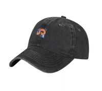 MXCBFIJG Cappello da Baseball Cappellino Snapback Blu con Panda Rosso e Floreale, in Denim Lavato, con Palla, Sport, Golf, Baseball, per Uomo e Donna