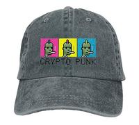 MXCBFIJG Cappello da Baseball Cappello Estivo con Visiera Parasole Crypto Pixel Punk Nero Cappelli Hip Hop NFT Gettoni Non fungibili Cappello da Cowboy Cappelli con Visiera