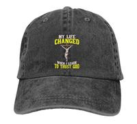 MXCBFIJG Cappello da Baseball Cappello Estivo con Visiera Parasole La mia Vita è cambiata Quando Ho imparato ad Avere Fiducia in Dio Cappelli Hip Hop Cappello da Cowboy di Gesù Cappelli con Visiera