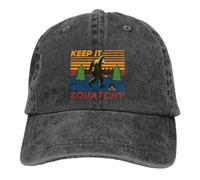 MXCBFIJG Cappello da Baseball da Uomo Lavato Keep It Squatchy Funny Trucker Snapback Cappellini da Cowboy Cappello da papà Bigfoot Sasquatch Cappelli da Golf