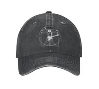 MXCBFIJG Cappello da Baseball da Vinci Chitarra Uomo Vitruviano Chitarrista Heavy Metal Vintage Denim Distressed Cappello da Sole Cappellini Regolabili Estivi Cappello