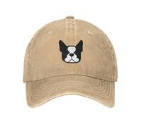 MXCBFIJG Cappello da Baseball Faccia di Boston Terrier in Bianco e Nero-sagoma di Boston in Grassetto-Copyright Smooshface United-Boston Terrier Regalo Cappello da Cowboy