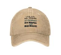 MXCBFIJG Cappello da Baseball I Primi 60 Anni dell'infanzia Sono Sempre i più Difficili di GOODJUJU Cappello da Cowboy Cappello da Sole Donna Cappello da Uomo