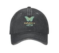 MXCBFIJG Cappello da Baseball La gentilezza è la virtù: Design tipografico del Testo colorato, Citazioni ispiratrici, Citazioni motivazionali, Amanti delle Farfalle, Cappello da Cowboy