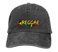 MXCBFIJG Cappello da Baseball Musica Reggae Pace e Amore con Simbolo della Pace Berretto con Visiera Bandiera Rasta Leone Parasole Cappelli per Uomo Donna