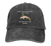MXCBFIJG Cappello da Baseball Non so Niente di Pesci, ma Ragazzo, Amo Le Donne, Berretto con Visiera, Pesce, Divertente, Parasole, Cappelli in Cotone per Uomo e Donna