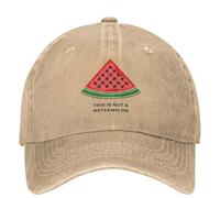 MXCBFIJG Cappello da Baseball Uomo Donna This Is Not Watermelon Kefiah rovinata Parodia di Magritte Cappello da Camionista a Forma di Anguria Cappello da papà Regolabile