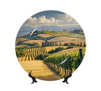 MXDLKSWPOH Bone China Piatto decorativo da 15,2 cm in ceramica con espositore Piastre decorative italiane toscane Ornamenti in ceramica Arte da parete Artigianato Appeso Piatto in porcellana per Home