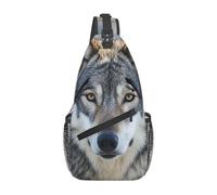 MXDLKSWPOH Borsa a tracolla a tracolla a tracolla a tema oceano spiaggia zaino casual da viaggio, Wild Wild Lupo Grigio, Taglia unica