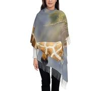 MXDLKSWPOH Sciarpa da donna grande calda morbida sciarpa italia toscana sciarpa nappa sciarpe autunno inverno scialle avvolge, Giraffa, Taglia unica