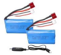 MXJFYY 2 confezioni da 7,4 V 2000 mAh 14,8 Wh agli ioni di litio batteria ricaricabile 2S 20C T spina connettore femmina per RC auto fuoristrada camion Jumper Truggy RC aeroplano elicottero giocattolo