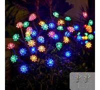 MXJFYY Lampade solari per esterni da giardino, 2 pezzi 20 LEDs Luci del Palo del Fiore di Loto, 2 Modes Impermeabile Energia Solare Decorazione per Terrazza, Patio, Balcone