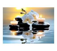 MXJSUA 5D Fiori di Orchidea e Candele Diamond Painting Kit Completo, DIY Pittura Diamante per Diamond Painting, Fai-da-te Diamond Painting Strass Ricamo a Punto Croce Decorazione per Casa 30x40cm