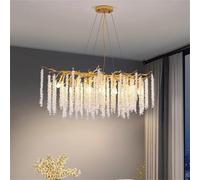 MXLDZHLW Grandidari Inlor la Sala da Pranzo,Adario Rettangolare Del Ramo Dell'Albero D'Oro L100Cm, Apparecchio da Pranzo Luce Sospese a Soffitto a Pioggia,Adari Linearir il Foyer, Soggiorno