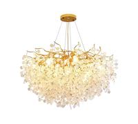 MXLDZHLW Lamadari Inlo Di Rammi Degli Alberi Moderni, Luminaria a Sospensia Goccia Di Pioggia Di Lusso in Oro, Luce Sospese ad Alto Soffittor Sala da Pranzo Camera da Letto Ingresso Soggiorno, Rotondo