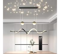 MXLDZHLW Lamadari, Luce a Sospensimoderna Dimmabile con Telecomandoda da Tavolo da Pranzo Regolabile in Altezzar L'Isola Della Cucinadario in Acrilicor Pranzo Soggiorno Finitura Oro L100Cm/Nero/L100Cm