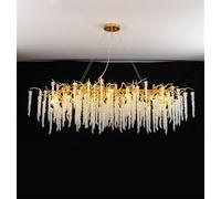 MXLDZHLW Lamadari Moderni Dei Rami Degli Alberi,Largodario Inlo Di Lusso in Oroio a Sospensiper Sala da Pranzo Cucina Isola Soggiorno Ingresso Camera da Letto,D80Cm Rotondo/Colore/Rettanare L120Cm