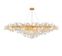 MXLDZHLW Lamadari, Modernolo Pioggiadario, L120Cm Oro Rettangolo Lineare Art Dalbero Ramo Illuminaziper Sala da Pranzo Isola Cucina Soggiorno Foyer Scala 12 Luci