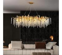 MXLDZHLW Lamadariio Moderno Ramo Albero Dilo, L120Cm Oro Art Drettangolo Lineare Pioggia Indoor Luminariar L'Isola Della Cucina Soggiorno Foyer Scala 12 Luci