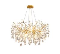 MXLDZHLW Lamadario Dilo Moderno Ramo Albero D80Cm Di Lusso Oro Pioggia a Sospensiilluminazionedari Contemporanei a 10 Luci,R la Sala da Pranzo Cucina Camera da Letto Soggiorno, Diamanti/Diamanti