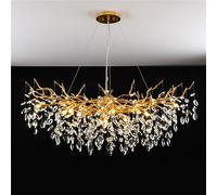 MXLDZHLW Lamadario Moderno Inlo L39Inadari in Oro,Adario Lineare Rettangolare Del Ramo Dell'Alberor il Soggiorno Sala da Pranzo Foyerdario a Goccia Di Pioggia