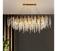MXLDZHLW Lamadario Moderno Oror Sala da Pranzo,Adari Inlo Rettangolare L120Cm, Luce a Goccia Di Pioggia,Adario Ramo Alberor L'Isola Della Cucina, Ingresso 12-Luce