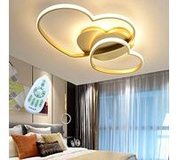 MXLDZHLW Lampadari,Da a Soffitto Di Cuore Dell'Amore Moderno Led con Telecomandodario Dimmabiler Soggiorno Sala da Pranzo Camera da Letto Cucina Corridoio Romantico Rosa Acrilico Ombra/Oro