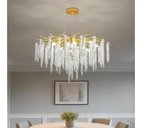 MXLDZHLW Lampadari Moderni Dei Rami Degli Alberi, Luce a Sospensidilo a Goccia Di Pioggia Rotonda Di Lusso in Oro 12 Lucir Soffittor Sala da Pranzo Camera da Letto Ingresso Soggiorno, D80Cm