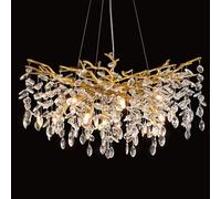 MXLDZHLW Lampadari Rami Alberi, Luminario a Sospensiinlo Di Lusso Moderno 9 Luci a Soffitto a Borsolar la Sala da Pranzo Camera da Letto Soggiorno Ingresso Rotondo 80Cm Oro