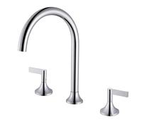 MXLDZHLW Rubinetti, 3 Foro Rubinetto Miscelatore Lavabo Rubinetti Girevoli Spazzolato Oro Moderno Lavabo Rubinetto Lavabo Rubinetti con Caldo Edo/Cromo