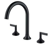MXLDZHLW Rubinetti, 3 Foro Rubinetto Miscelatore Lavabo Rubinetti Girevoli Spazzolato Oro Moderno Lavabo Rubinetto Lavabo Rubinetti con Caldo Edo/Nero