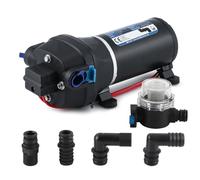 Mxmoonant 24V DC Pompa dell'acqua Automatica, Pompa di Rilancio, 2,8Bar, 130W, 17L/min, Autoadescante, Protezione da Sovraccarico, per Roulotte, Irrigazione