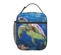 MXPELGHMAD Borsa termica per il pranzo da donna, borsa termica per il pranzo, borsa termica per picnic con tartaruga di mare grigia, grande capacità