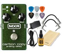 MXR M169 Carbon Copy Analog Delay - Pedale per effetti per chitarra elettrica, con cavo patch Tonebird 2, plettri Tortex, alimentatore da 9 V, polacco Dunlop e panno