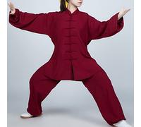 MXRFACTory Uomo Donne Tai Chi Abbigliamento Fibbia a Disco Maniche Lunghe Cotone e Lino Tradizione Cinese Tute da Ginnastica da Kung Fu Morbido e Traspirante Arti Marziali Wing Chun Uniform,001,S