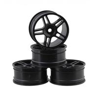 MXRGUMVI 4 pezzi 52 mm elastici * RC pneumatici auto cerchi resistenti all'usura mozzo pneumatici on-road Crawer accessori di montaggio cinque stelle / nero