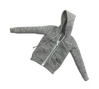 MXRGUMVI Felpa con cappuccio da donna in scala 1/6 con zip per action figure da 12 pollici, grigio, 22 cm