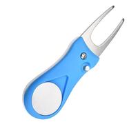 MXRGUMVI Pieghevole Pitch Groove Riparazione Forcella Forcella Manico in Plastica Testa in Acciaio Inox Palla Portatile Mettere Marcatore Prato Rimozione Blu