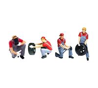 MXRGUMVI Resina 1/64 Tiny People Modello Auto Figurine Gioco di Ruolo Figure Decor Rosso B, 4 persone